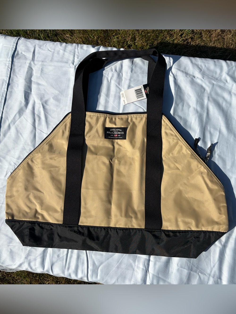 Ralph Lauren Vintage with Tags Polo Jeans Co. Tan and Black Duffel